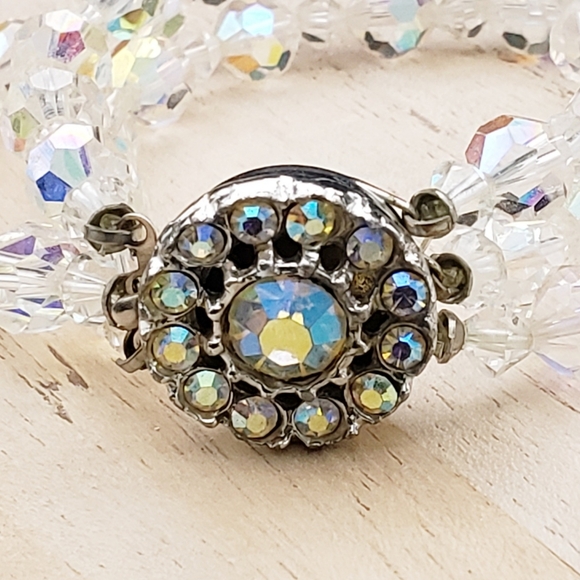 Aurora Borealis 3 Strand Crystal Beaded Bracelet - Picture 2 of 8